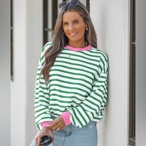 Shein oversized striped shirt